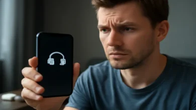 ما سبب ظهور علامة السماعة بدون توصيلها؟